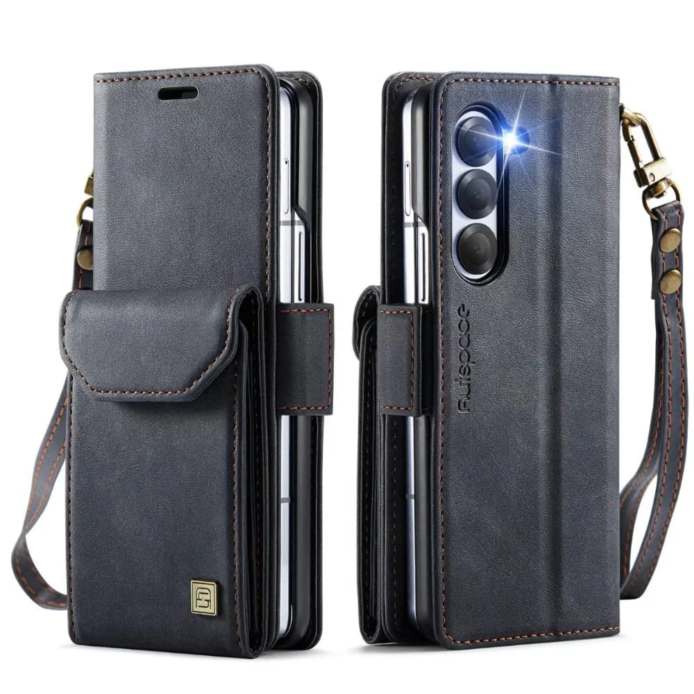 Custodia per telefono a portafoglio per Samsung Galaxy Z Fold 6 5 Fold6 Fold5 5G RFID Blocco organo Porta slot per schede Borsa Cover posteriore in pelle PU