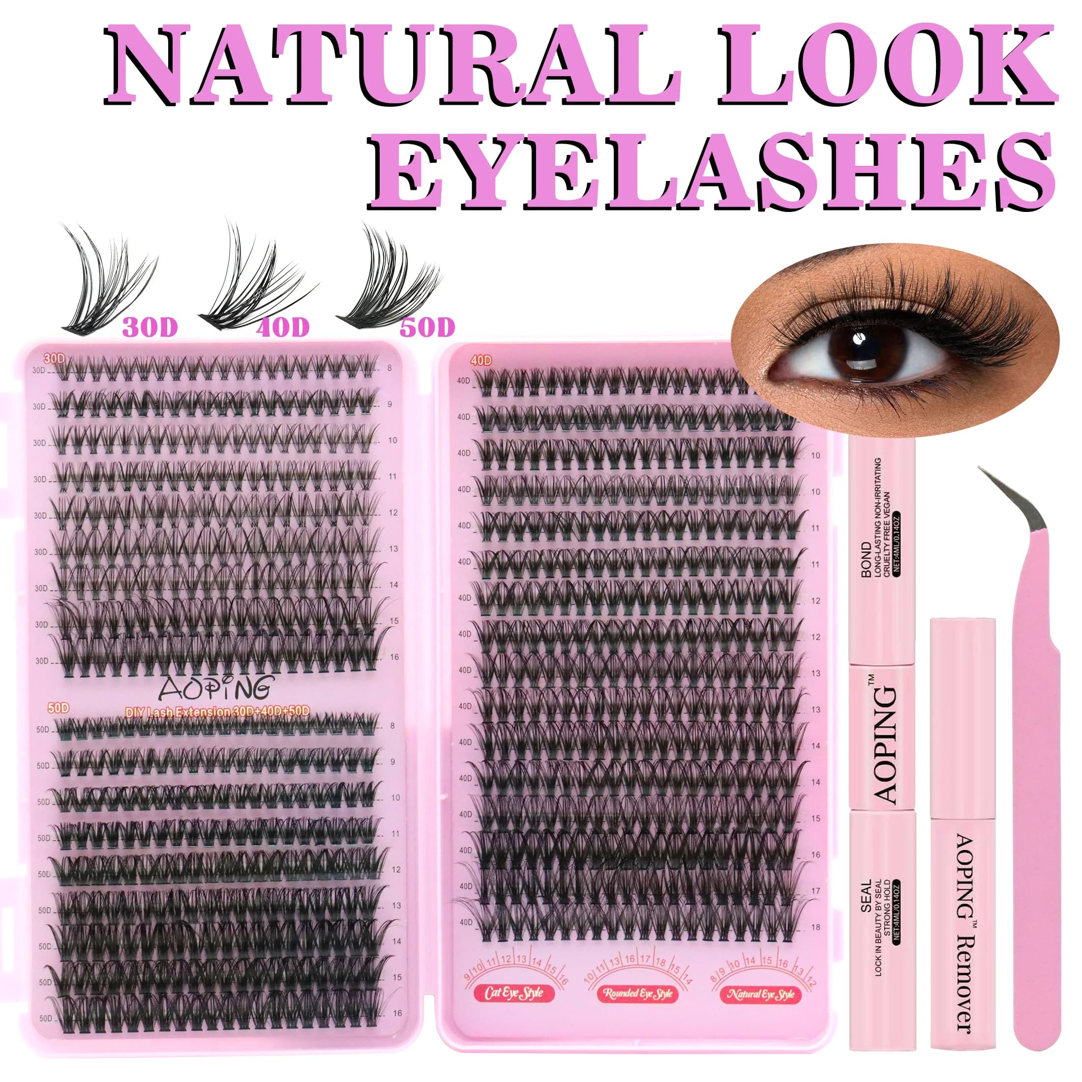 Large Capacity 30D40D50D Fake Fake Eyelash Set 30D40D50D Big Capacity Eyelash Book with Pins for Home Collating Make-up for Beginners Friend