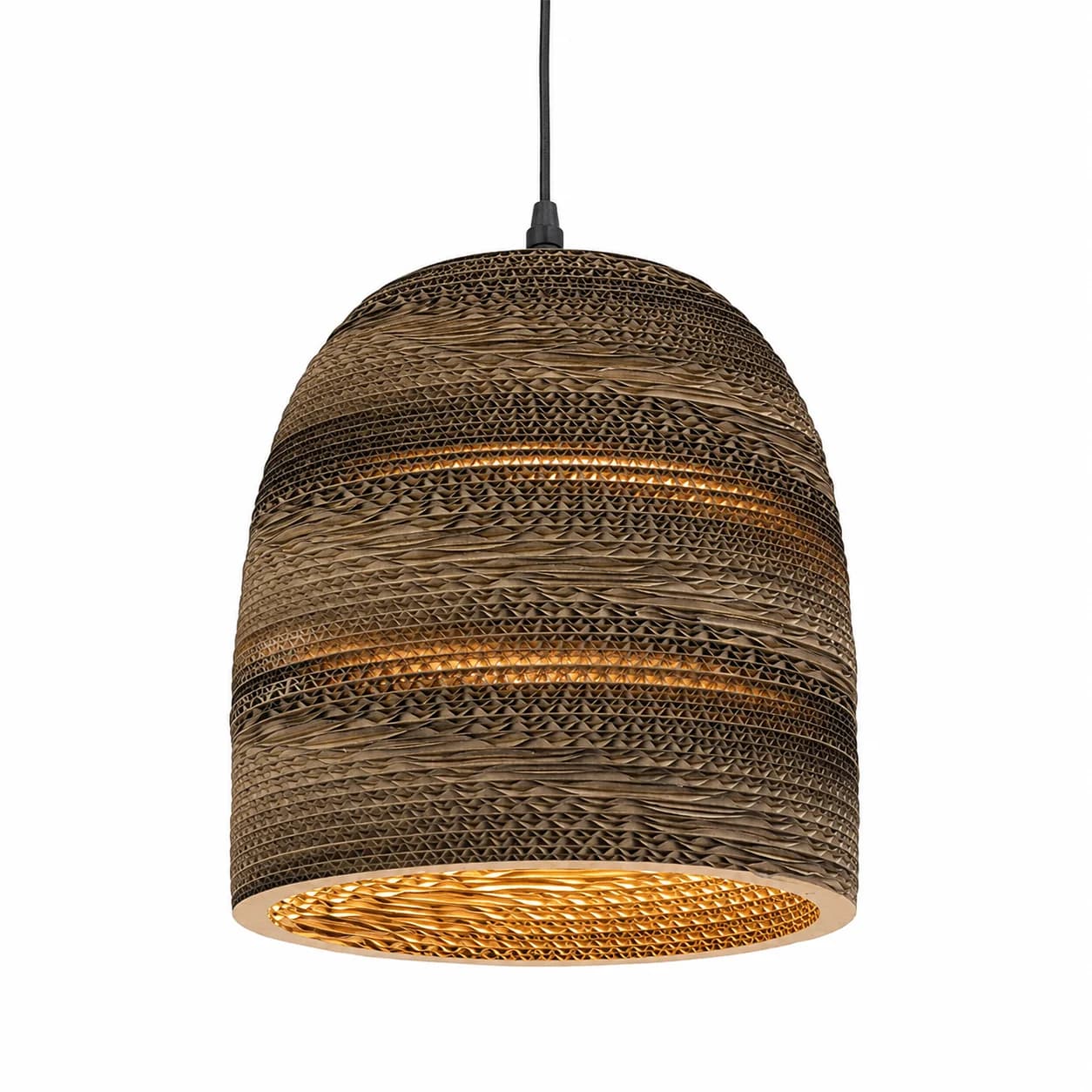 JOYINLED Brown Origami Paper Shade Adjustable Height Hanging Lamps Nordic E27 Pendant Lights Modern Black Hanging Light Fixture