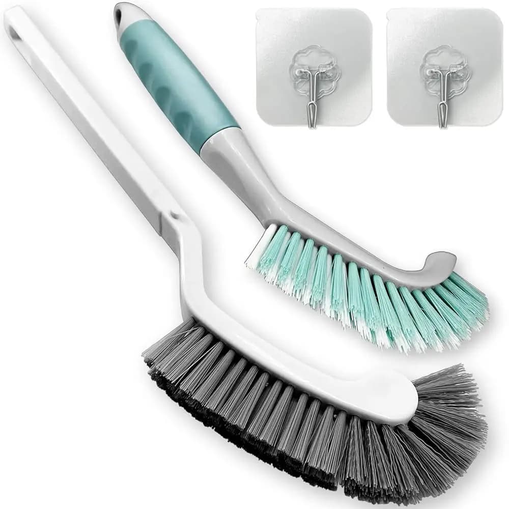 Set di 2 Spazzole per Pulizia, Spazzola Multiuso ad Angolo Retto per Pulizia Profonda di Cucina e Bagno, per Bordi, Angoli, Fessure e Stucco