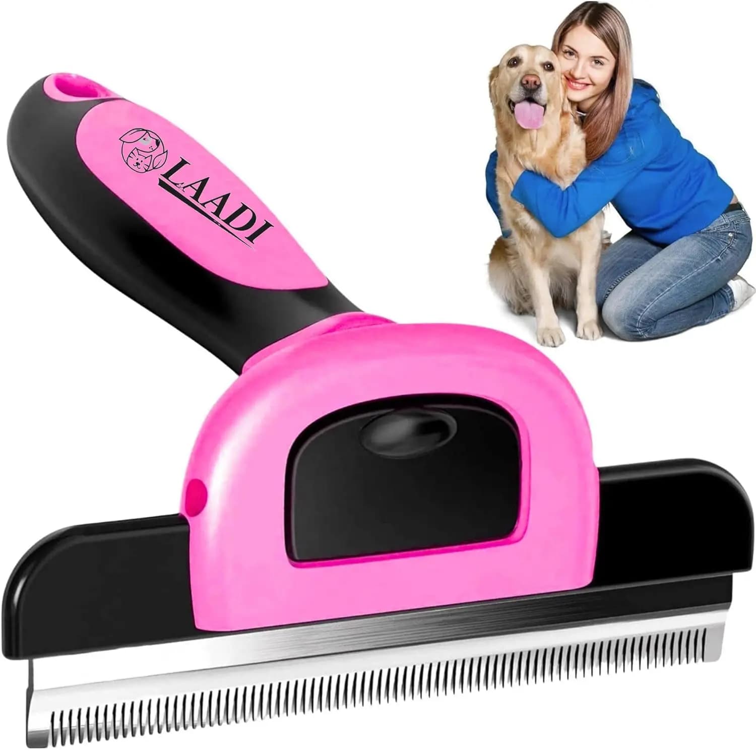 Strumento per la rimozione del pelo in eccesso che riduce il 95% della perdita di pelo negli animali domestici - Toelettatura per cani, gatti, cavalli, conigli