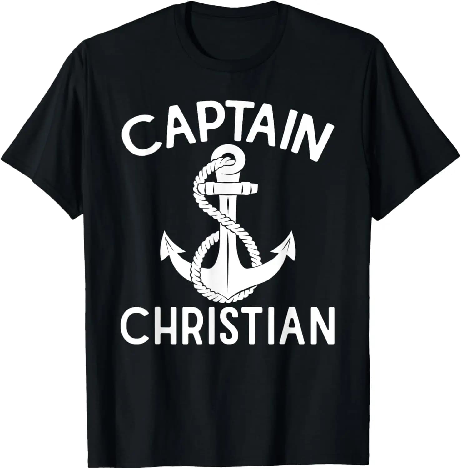 T-shirt per barca da yacht con ancoraggio per nave da barca capitano cristiano