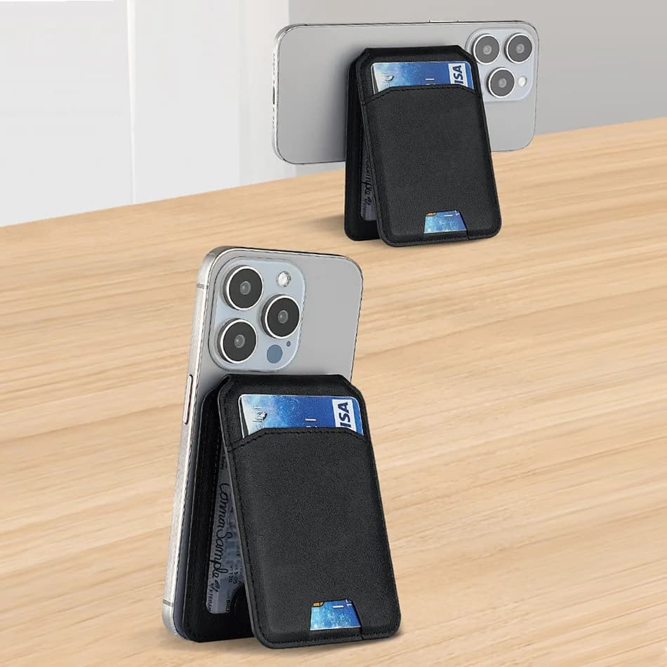 Magnetic Pu Leather Mobile Phone Case Card Pocket Phone Magsafe Credit Cards Holder Stand Cardholder for Apple Iphone 16 15 14