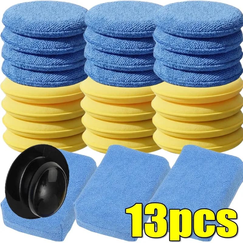 Set di 13 Spugne Applicatrici per Cera Auto, Microfibra Morbida per Lucidatura, Spugna per Detailing Auto, Cura della Vernice