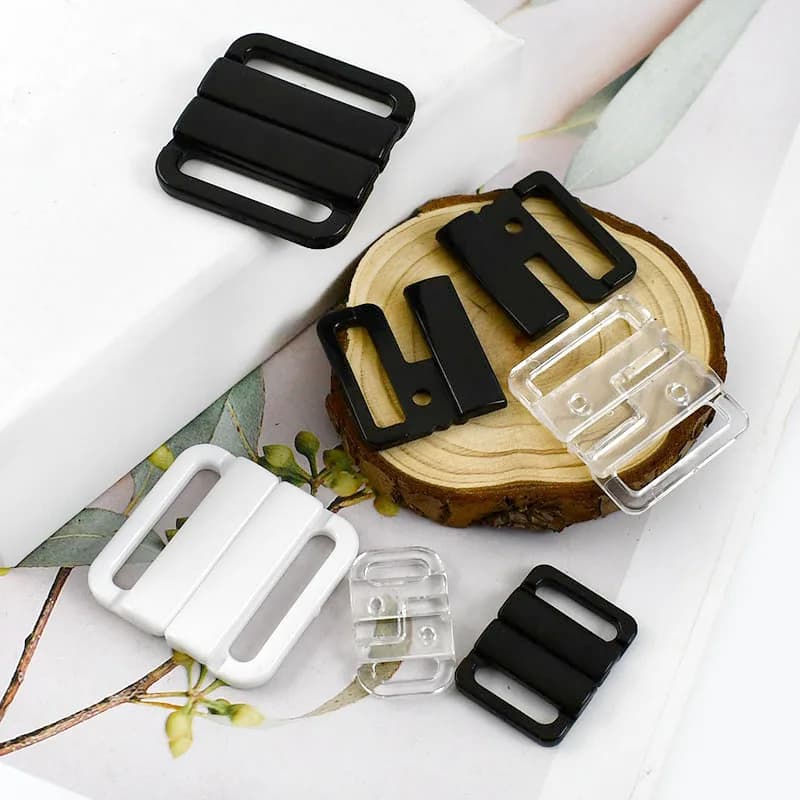 50/100Sets Plastic Buckle 10-25mm Bra Strap Connector Hook Bikini Underwear Closure Buckles Lingerie Clasp DIY Sewing Supplies