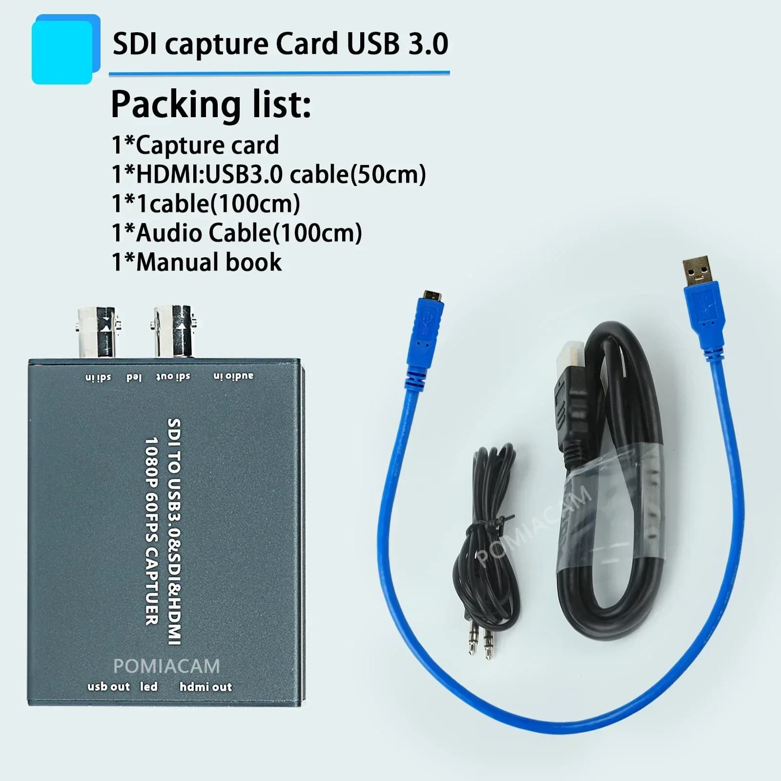 Scheda di acquisizione da SDI a USB HDMI Audio video Loopout HDMI e SDI con uscita USB 3.0 HD 1080P Ingresso SDI Registratore Streaming live