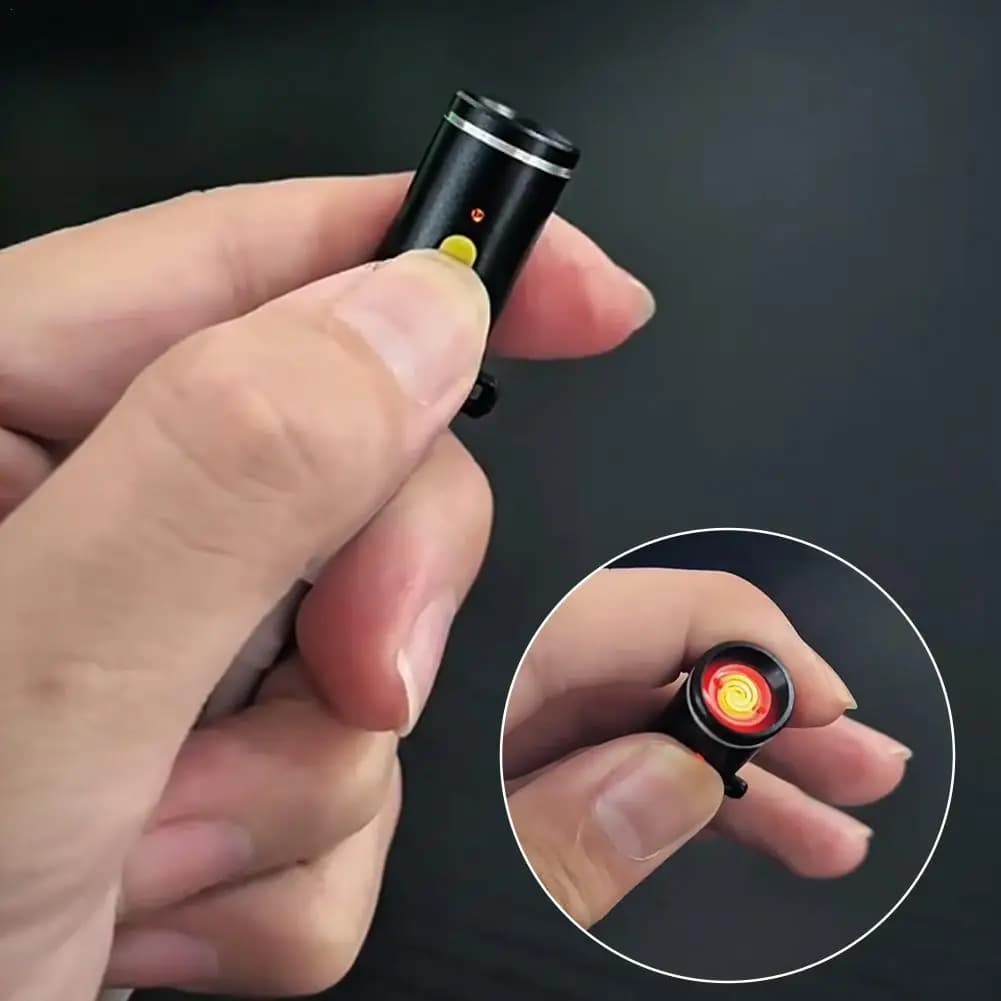 Accendino elettrico di tipo C compatto per un facile trasporto e riporre Mini accendisigari di tipo C per viaggi aerei all'aperto senza fiamma