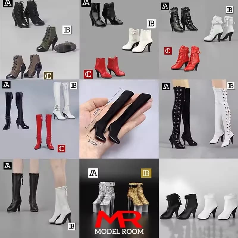 ZYTOYS ZY1005 ZY1007 ZY1008 ZY1016 ZY1045 1/6 Female High-heeled Boots Hollow Shoes Model Fit 12'' Soldier Action Figure Body