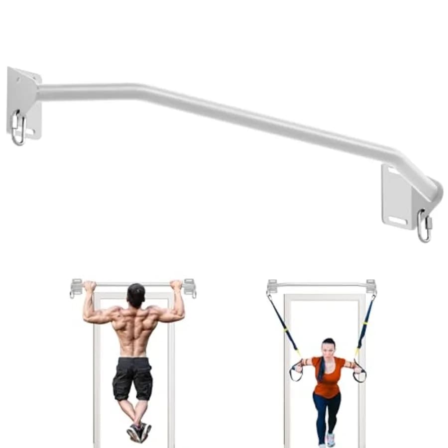 Wall-mounted pull-up bar for home and garage use, steel construction, black finish, supports up to 600 lbs with heavy-duty jois