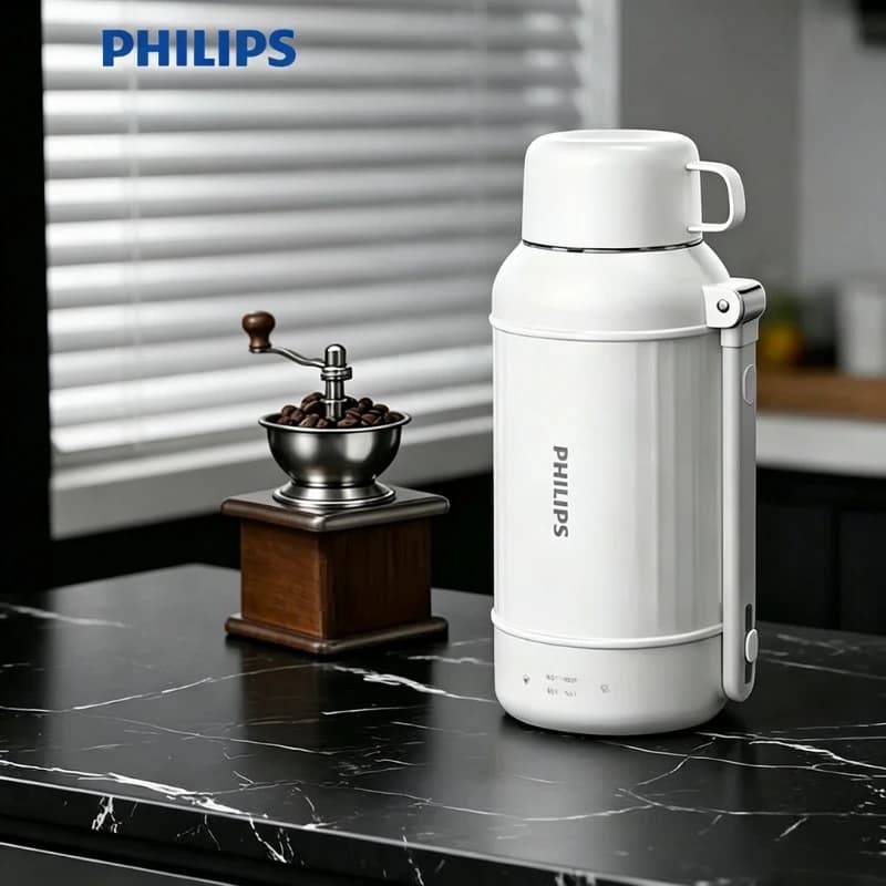 1000ml Large Capacity Philips AWP3386 Portable Electric Kettle SUS316 Stainless Steel Hidden Cord Camping Travel Water Boiler