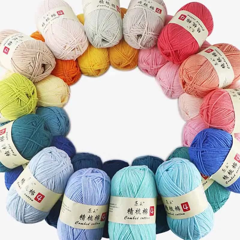 10pcs Combed Milk Cotton Yarn Ball Doll Blanket Hair Clip Crochet Hook DIY Material Bag Yarn Weaving Scarf Glove Bag