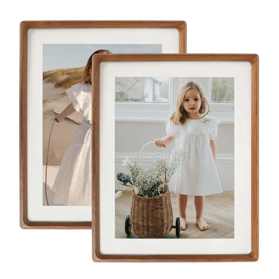 Set of 2 Frames for Natural Wood Photo, for Images 8x10 with Passepartout or 11x14 Without Passepartout, Multiple Frames for Photo Collage