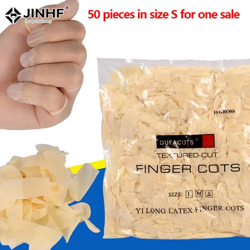 Nuovo Confezione da 50 Pezzi Copridita in Lattice Monouso, Guanti Antistatici Antiscivolo per Protezione delle Dita, Strumento per Nail Art
