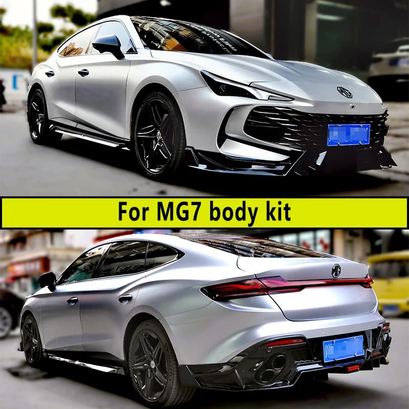 For MG7 Body Kit Carbon Fiber Model and Bright Black Rear Diffuser Spoiler Front bumper Lip Side skirt Refit Accessories