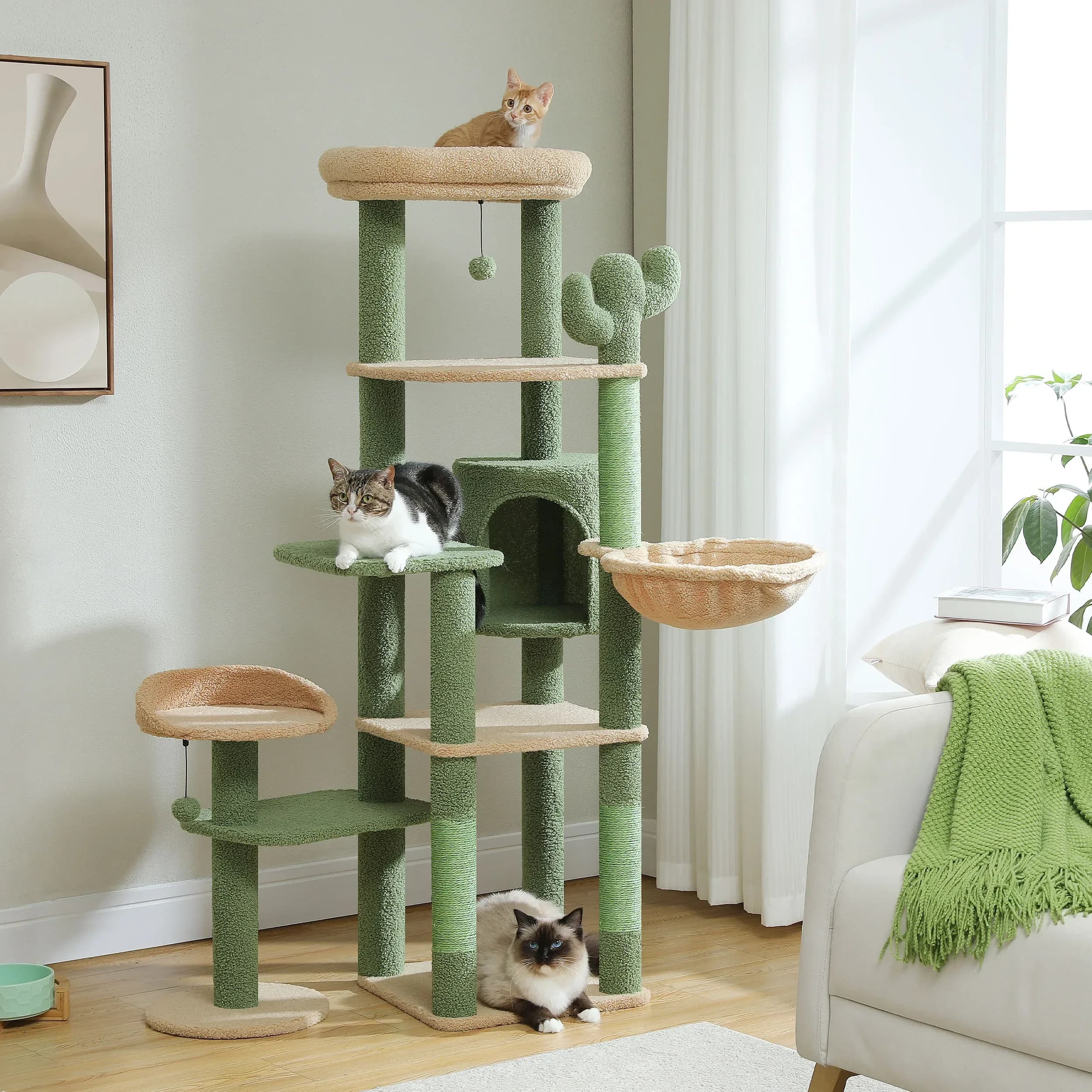 % un albero per gatti di grandi dimensioni Torre per gatti multilivello per gatti da interni Condo per gatti con grande tiragraffi amaca 2 posatoi