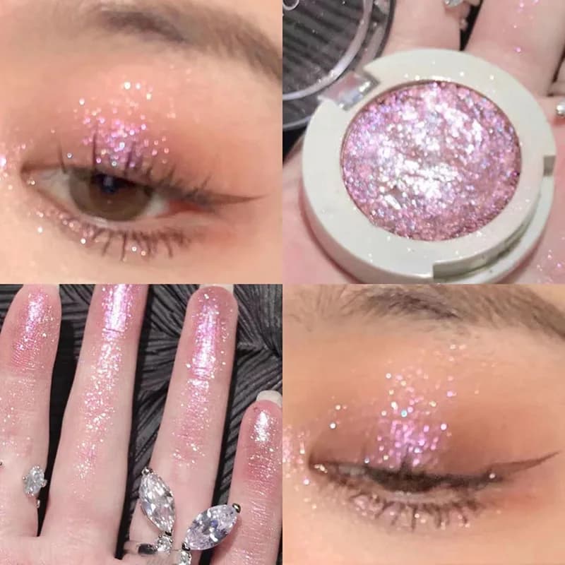Palettes of monochrome shades purple Glitter discoloration shadow highlighter sequin Waterproof Lasting Eyes pigments for makeup
