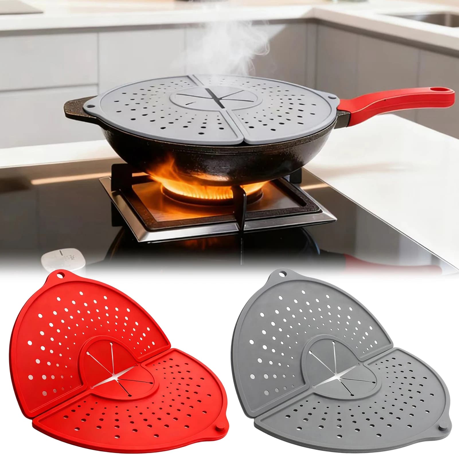 Foldable Silicone Sprinkler Screen Heat Resistant, Oil Scratch Protector, Cooking Tools