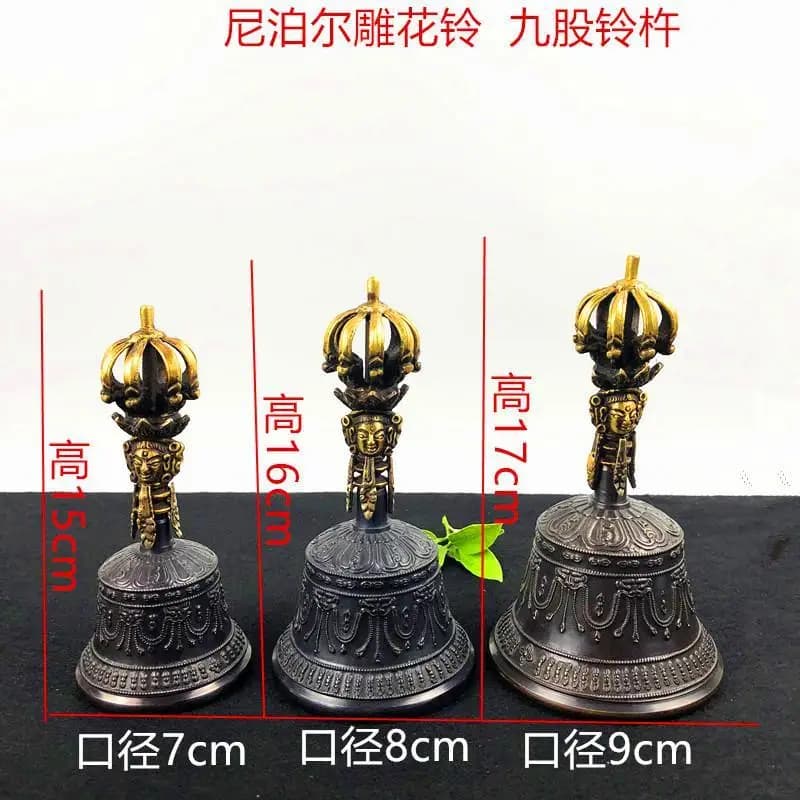 Tibet Tibetan vajra Bell vajra nine-strand nepalese bell Statue Ornament Home Office Cabinet Deco Desktop Decor Figurines