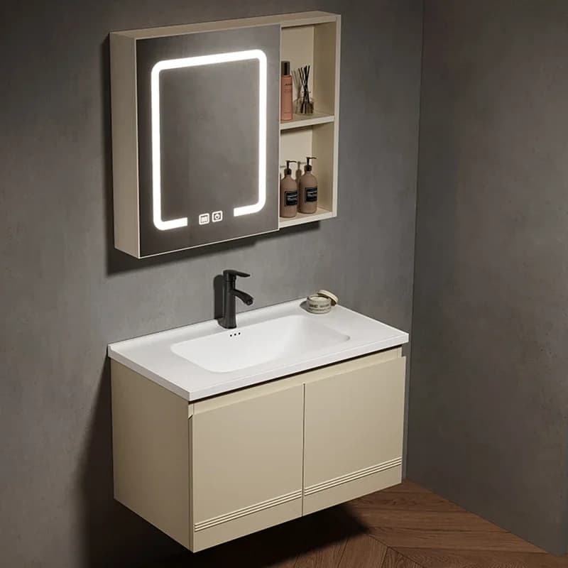 Bagno di lusso in acciaio inossidabile Armadietto da bagno Mobili portaoggetti Armadio Cassetto Specchio angolare Szafka Lavabo Mensola