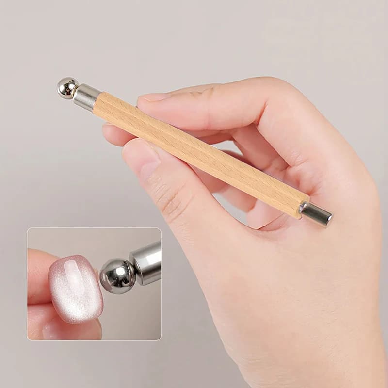 Penna magnetica a doppia punta per unghie, strumento magnetico per smalto gel effetto occhio di gatto, kit per nail art, per uso domestico, in studio o in salone.