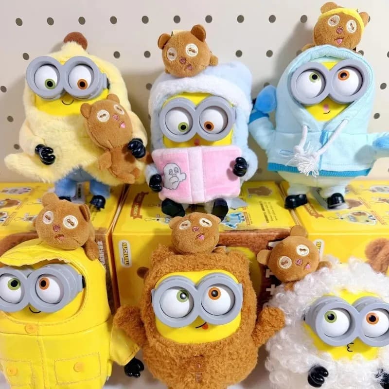 Hot New BOB&TIM Minions Better Together Series Anime Cute Cartoon Gifts Box Keychains Figure Model Trendy Toys Gifts For Friend.