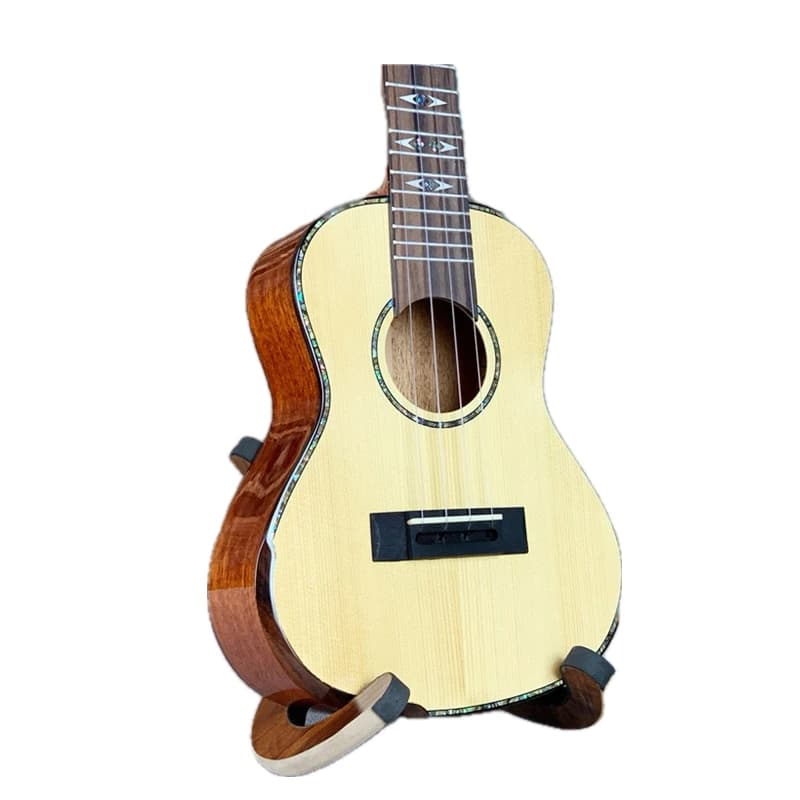 Ukulele Acustico Professionale da 23" e 26" con Top/Corpo in Abete/Mogano Massello, Ukulele Concerto da 23 Pollici, Supporto per il Braccio, Tenore da 26 Pollici