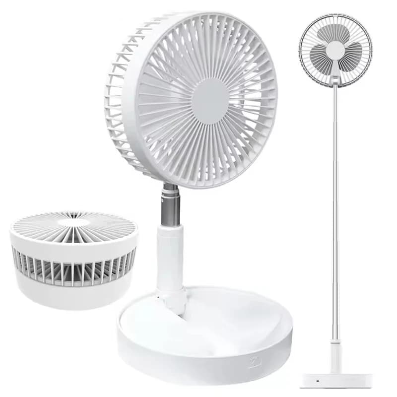 Ventilatore da Tavolo Pieghevole Portatile Ricaricabile, Mini Ventilatore USB per Ufficio e Casa, Telescopico, Silenzioso, da Scrivania
