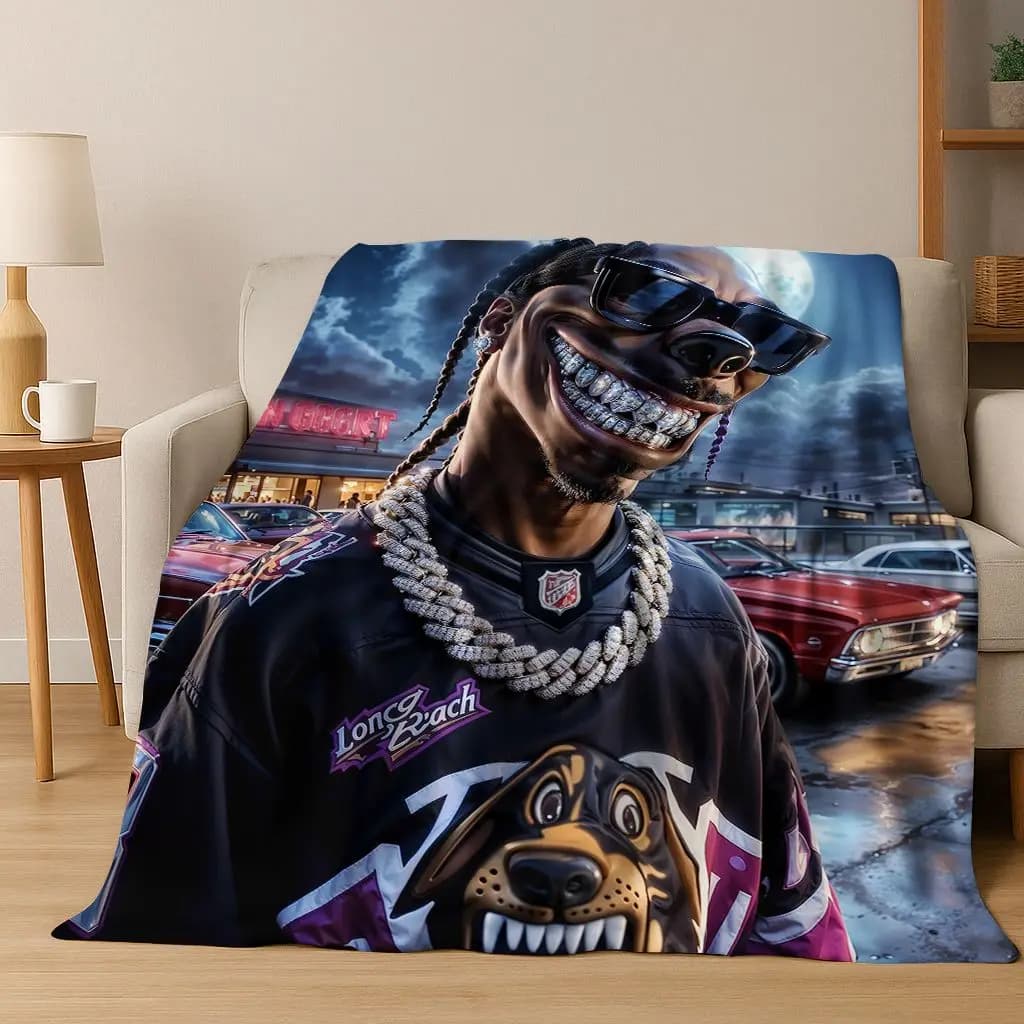 2026 New Legend Rappers Star Art Cartoon Hip Hop Flannel Blanket,Cozy Soft Throw Blanket for Home Bedroom Bed Sofa Cover Gift
