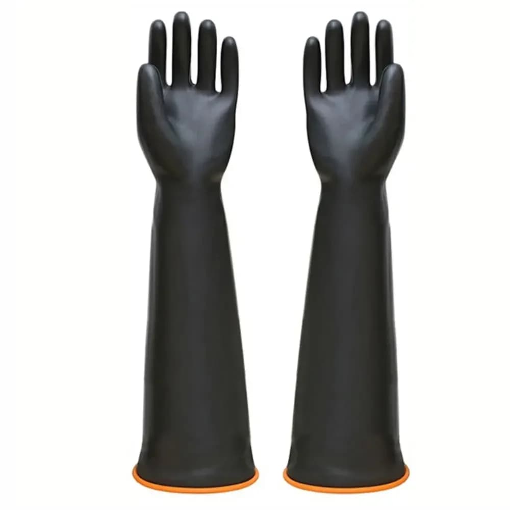 Guanti Resistenti ad Acidi e Alcali Forti, Guanti Industriali in Gomma Riutilizzabili per Lavori Pesanti, Lunghezza 17''-22''