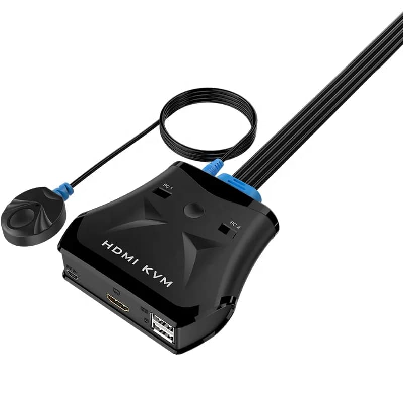 Mt-Viki Hd 3840*2160 Switch KVM Hdmi per tastiera mouse doppio monitor a 2 porte Usb2.0 con cavo KVM integrato