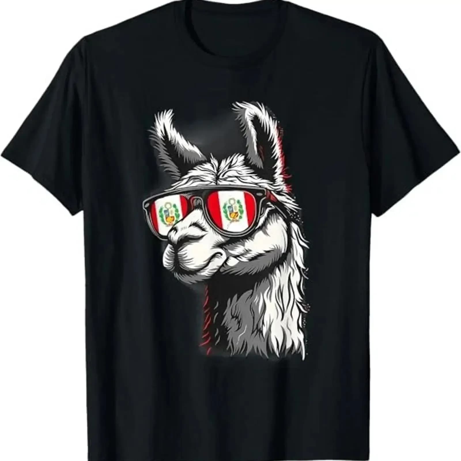NEW LIMITED Peru Alpaca Portrait Sunglasses Peruvian Flag T Shirt S 3XL vintage Washed Slightly homme Soft Breathable