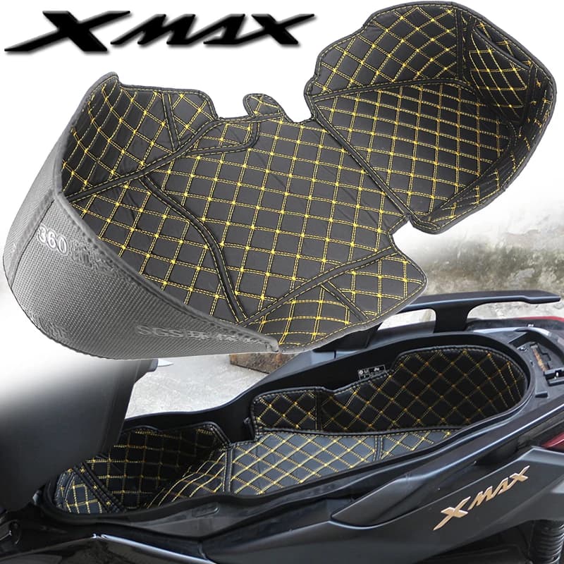 Per Yamaha X-MAX XMAX 125 300 400 250 2017-2025 Scatola portaoggetti moto Accessori in pelle Fodera bagagliaio Protezione secchio sella