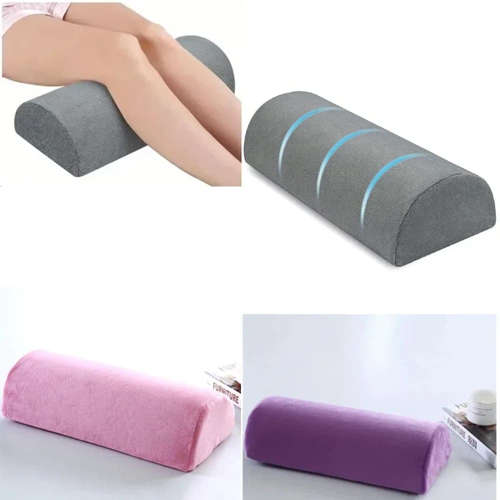 Cuscino Comfort a Mezzaluna per Gambe, Schiena e Testa, in Memory Foam con Rivestimento in Cotone, Supporto Lombare a Mezzo Rotolo