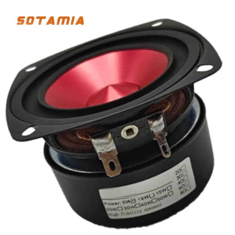 SOTAMIA 1PCS 3 Inch Square Full Range Speaker Car Home DIY Bookshelf Audio HIFI Fever Speaker Bluetooth Sound Box