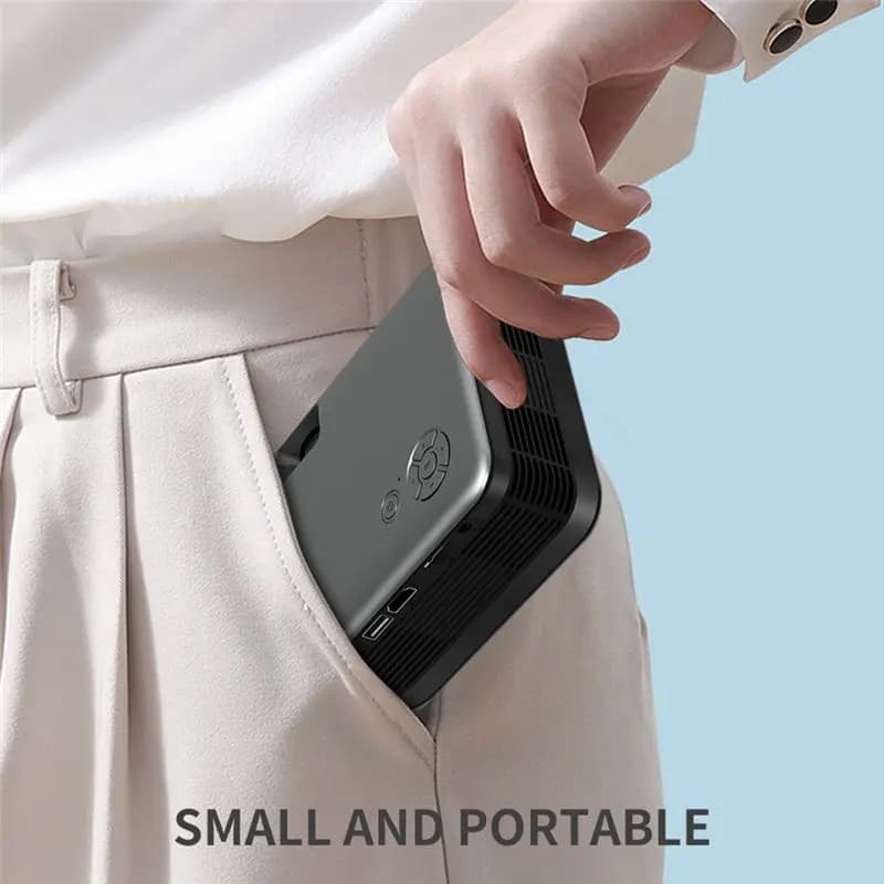 (BAAY) Mini Proiettore Smart Home Supporto 1080P Smart TV WIFI Proiettore Portatile per Home Theater Sincronizzato con Smartphone - Spina UK