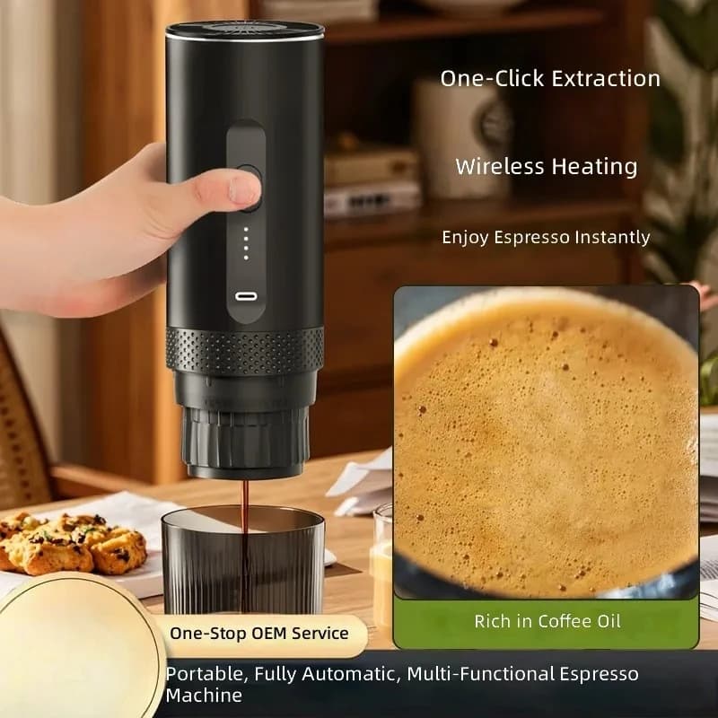 for Wireless Portable Capsule Coffee Machine Fully Automatic Italian Pump Pressure Heating Extraction Espresso Maker