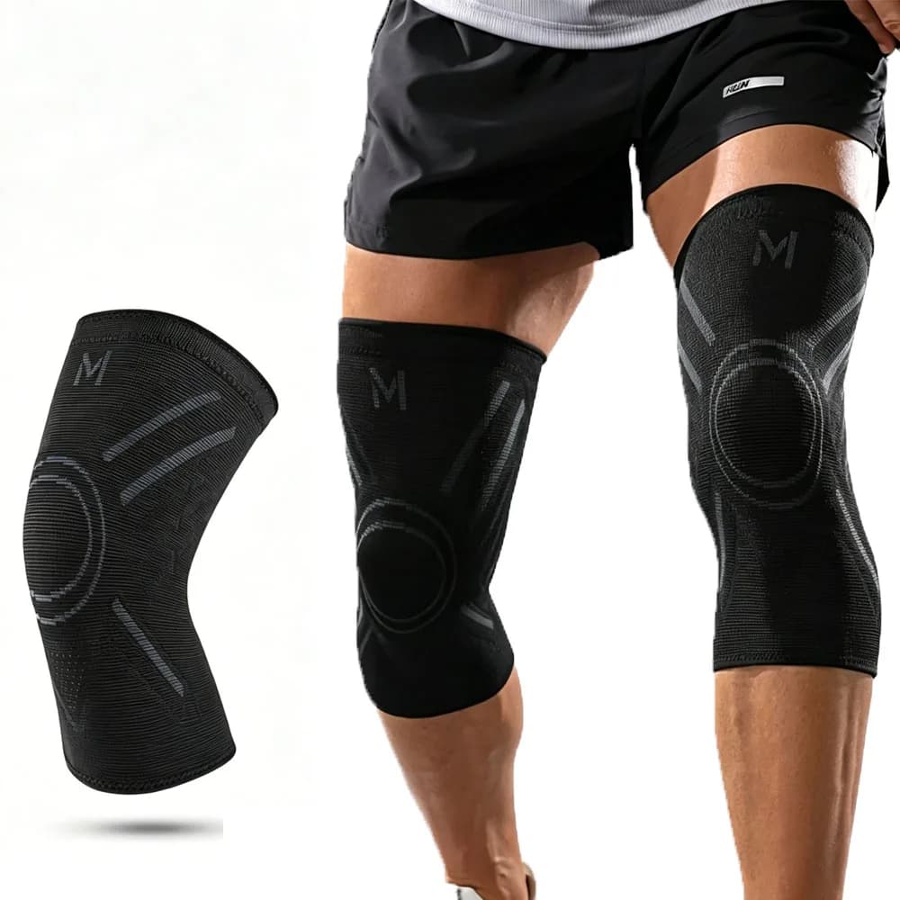1Pc Compression Knee Support Sleeve Elastic Breathable Knee Pads Brace Gym Sports Protector Basketball Volleyball Running