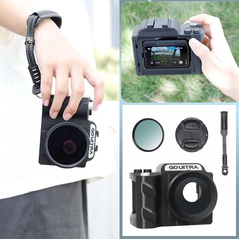 Insta360 GO Ultra Action Camera Accessories Kit: Mini-DSLR handle, UV filter, lens cover, wrist strap, protections
