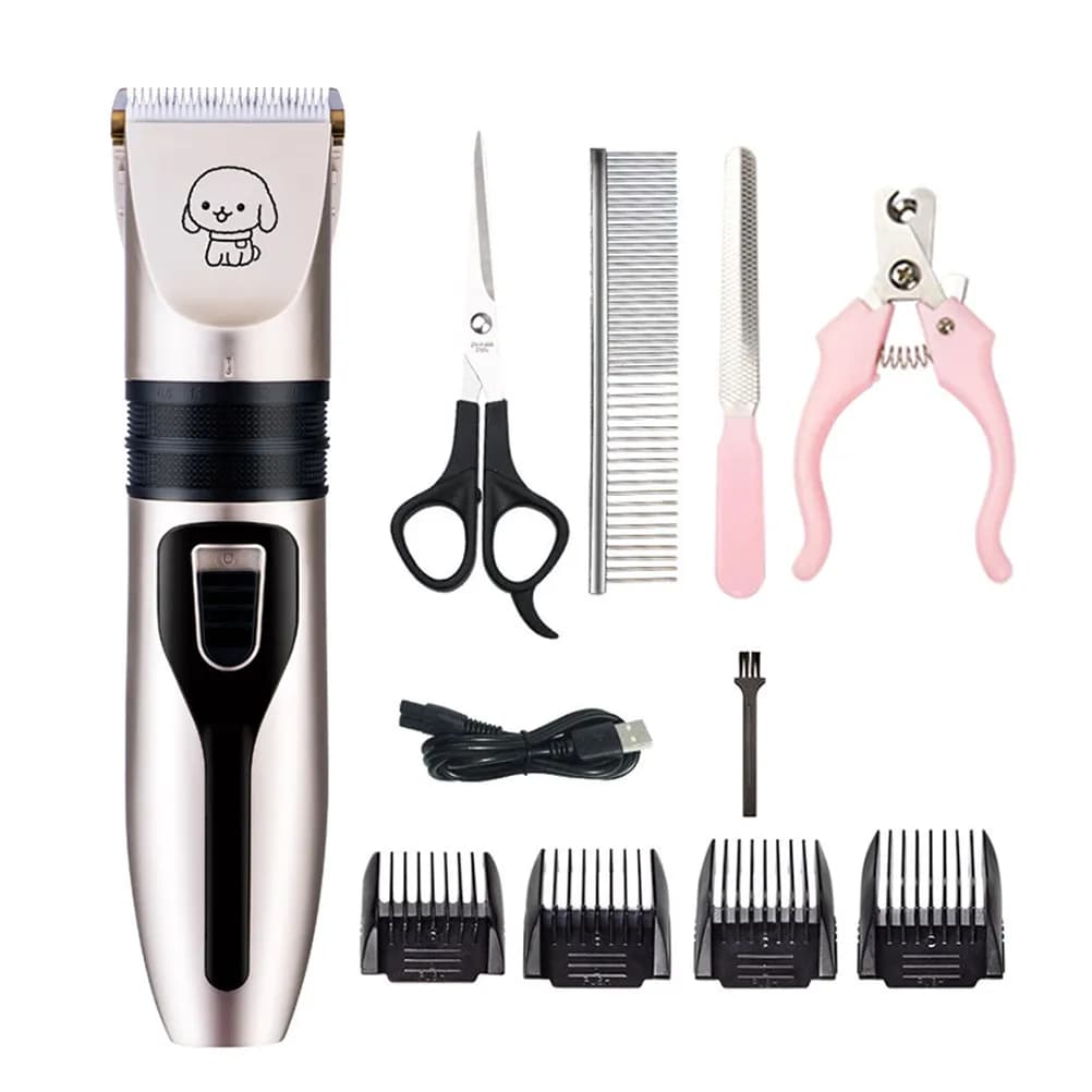 Tosatrice Professionale Elettrica per Cani e Gatti, Strumento Sicuro per la Toelettatura, Tagliacapelli per Animali Domestici (Set 1, Senza Olio Lubrificante)
