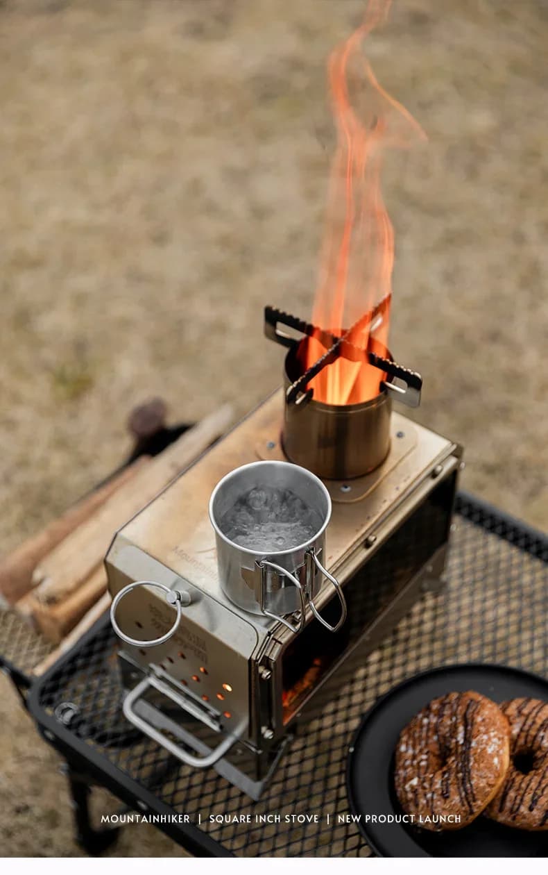 MOUNTAINHIKER Stainless Steel Wallet, Exterior Heater for Picnic, Hiking and Camping