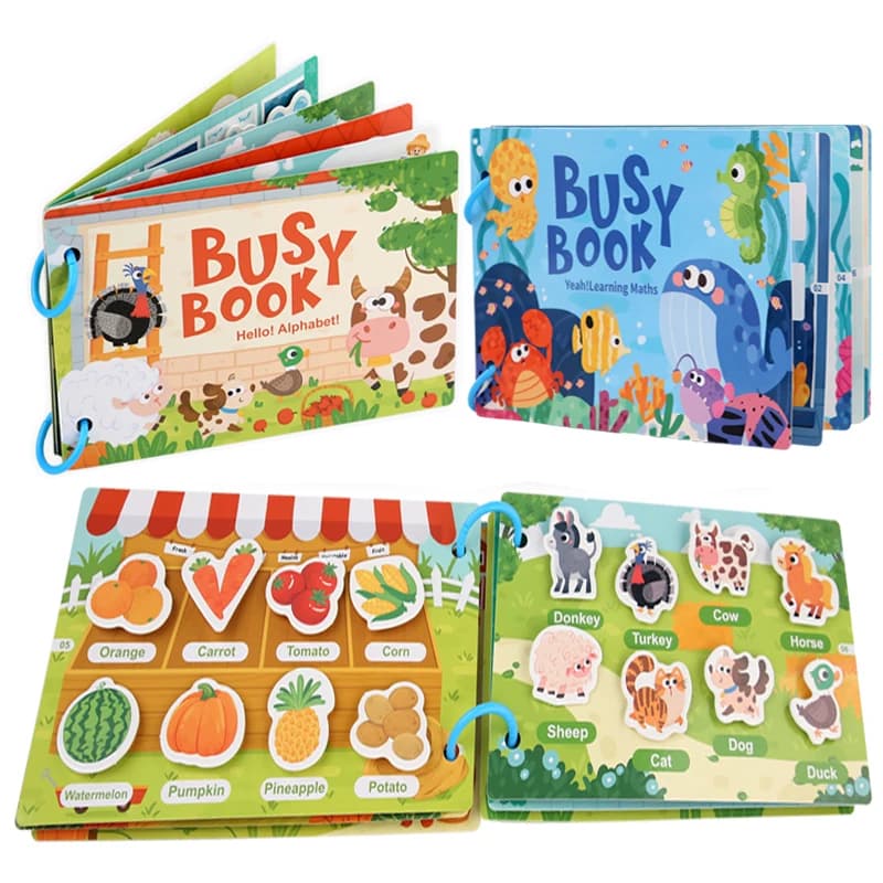 New Kids Montessori Scene Stickers Puzzle Manual DIY Books Reusable Cartoon Learning Cognition Toys For Kids Gift