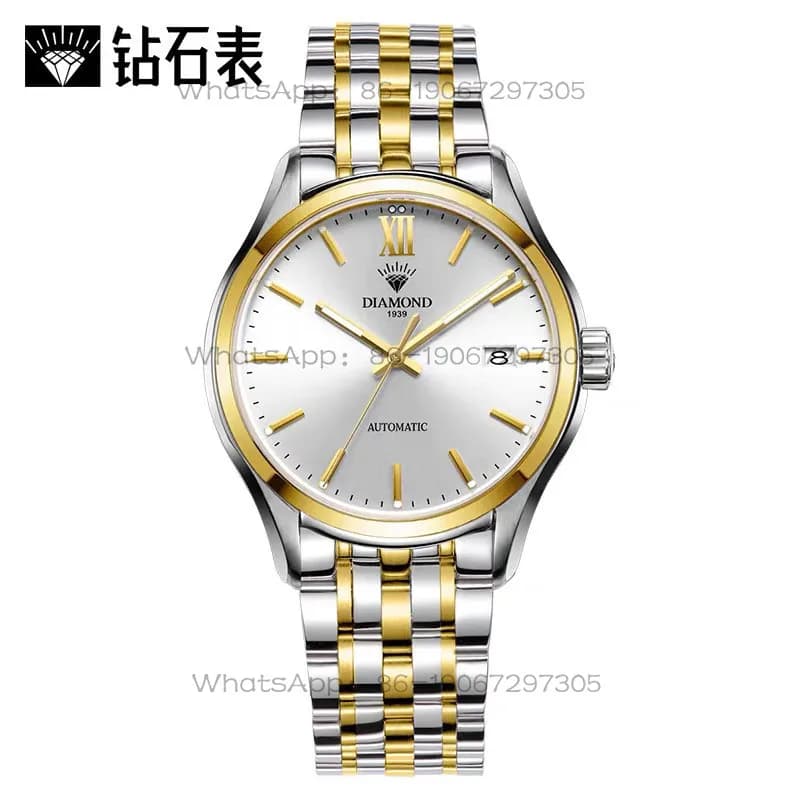 Orologio Meccanico Automatico da Uomo Old Shanghai Diamond Brand, con Calendario Originale, Luminoso e Impermeabile, per Business e Casual