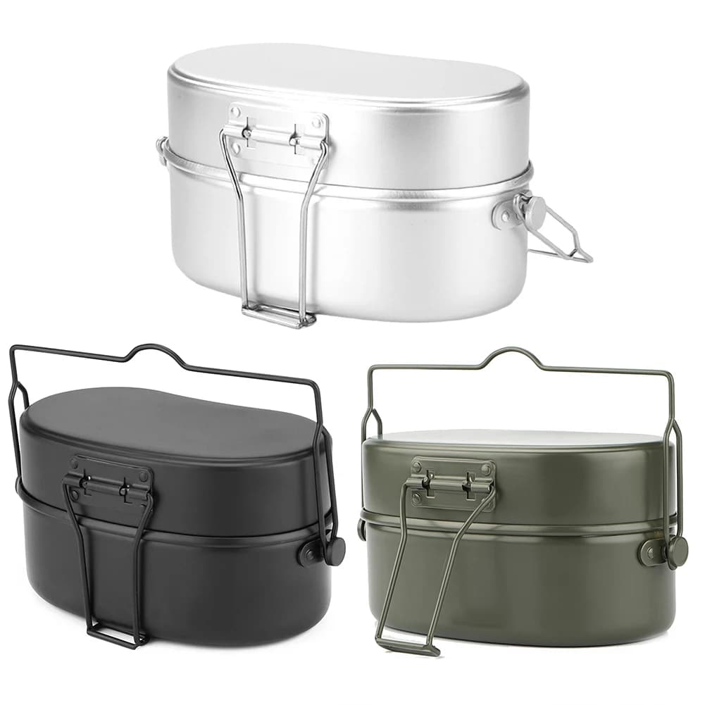 Hiking pots Aluminum dining box Kitchen and door items Double rivet Reinforcement Handle hanging groove for camping