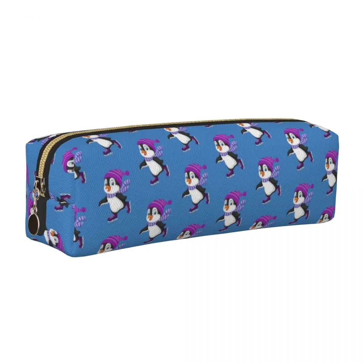 Simpatico pinguino pattinaggio su ghiaccio astuccio classico cartone animato animale borse per penne ragazza ragazzo grande portaoggetti astuccio regalo per ufficio