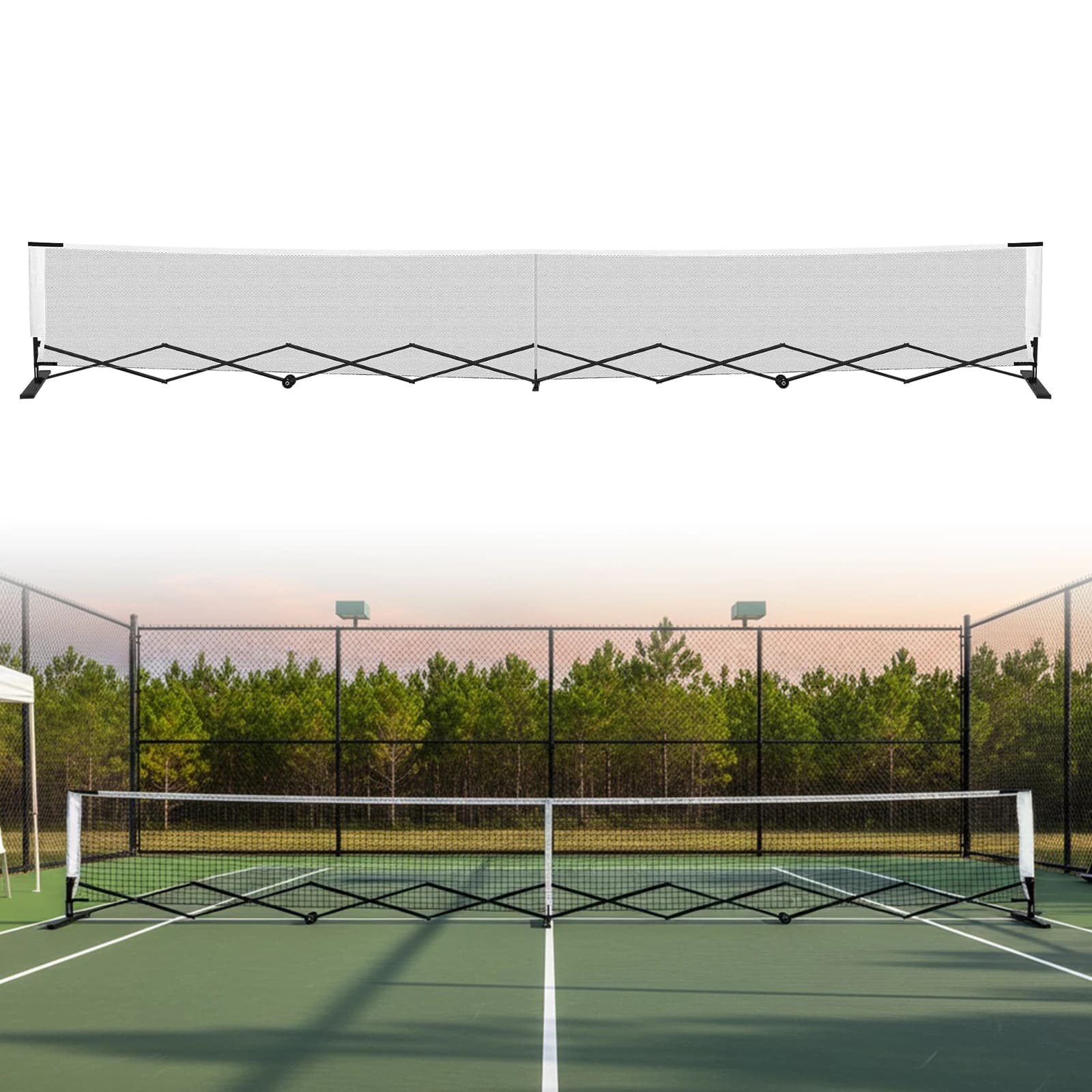 Rete Leggera per Pickleball da 22 Piedi con Telaio in Metallo Stabile, Montaggio Facile e Borsa per il Trasporto, Ideale per Allenamenti e Partite