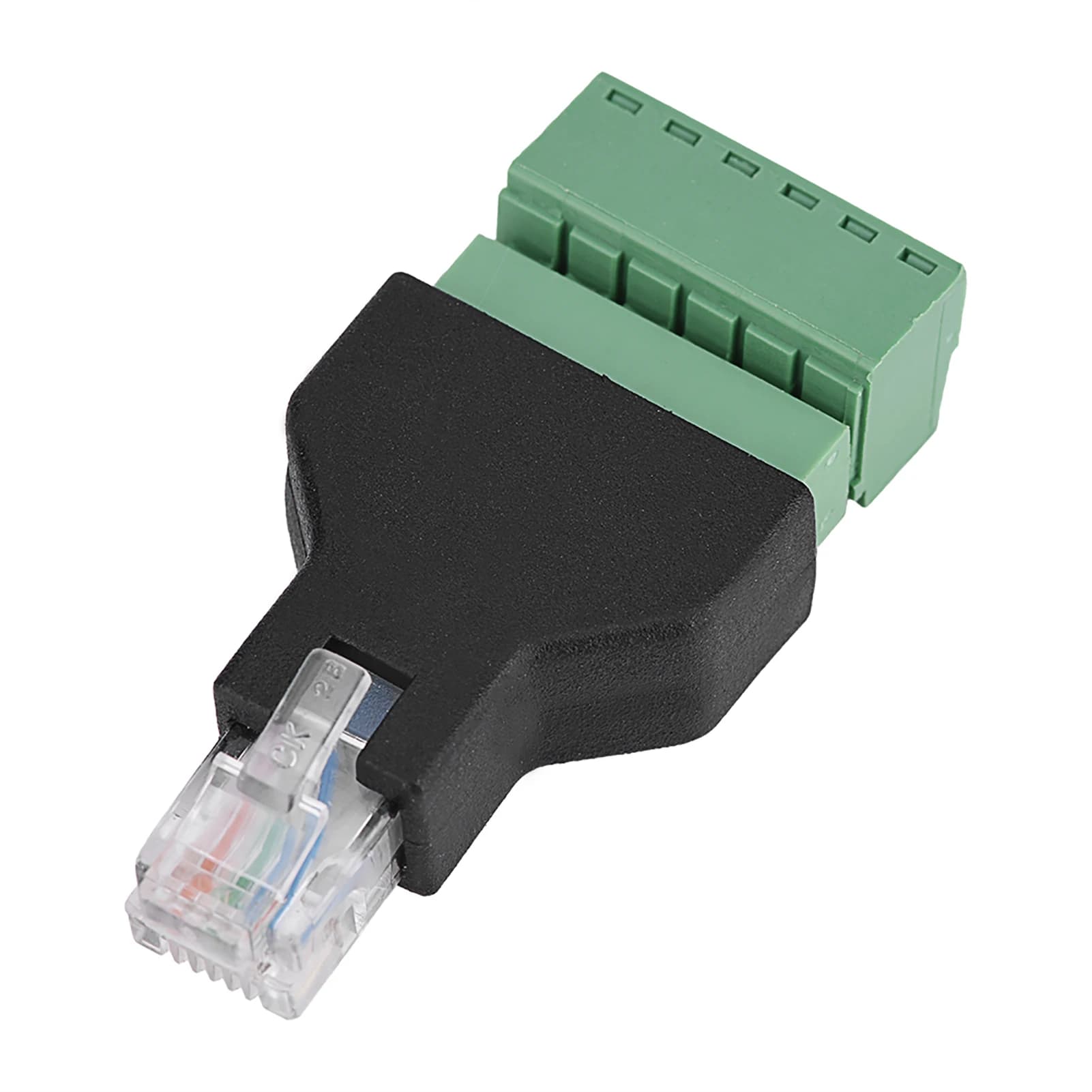 Adattatore Connettore RJ12 Ethernet da RJ12 6P6C Maschio a Terminali a Vite a 6 Pin