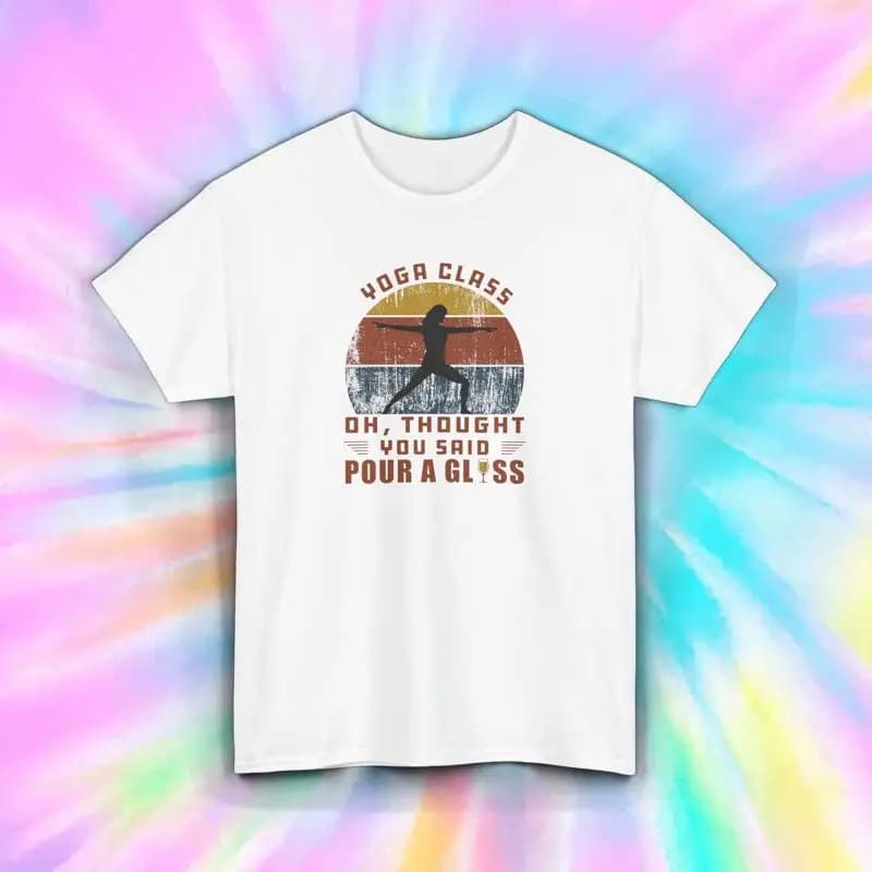 Classe di yoga Versare un bicchiere T-shirt Divertente amante del vino Allenamento S 5XL