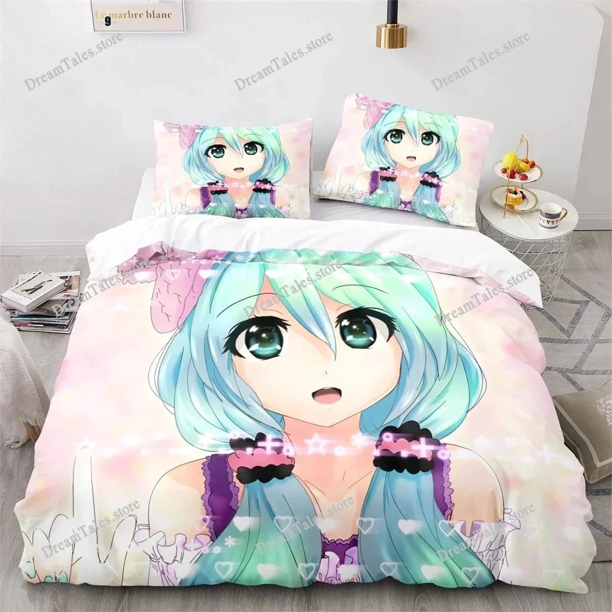 Set di Biancheria da Letto Gacha Life, Copripiumino e Lenzuola con Stampa 3D per Adulti e Bambini, Disponibile in Varie Misure
