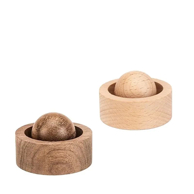 【NATALE】Decorazioni portatili e riutilizzabili per aromaterapia, set da 2 sfere diffusore di oli essenziali in legno naturale, pezzo di design fatto a mano