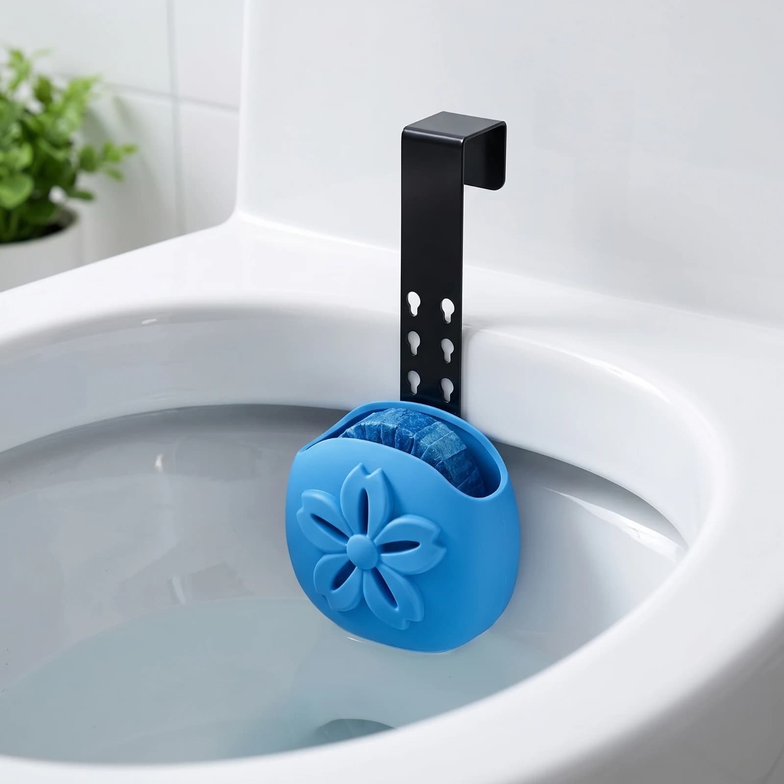 Cleaner Tablet Holder with Hooks Sturdy Toilet Tablet Holder with Hook Basket Compact Cleaning Accessory Flexible for Renters